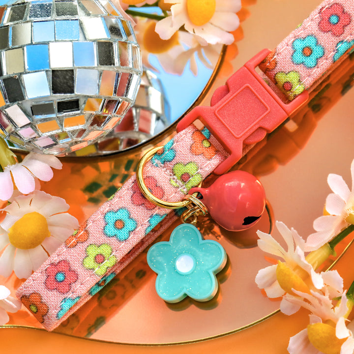 Malibu - Pink Groovy Daisy Cat Collar